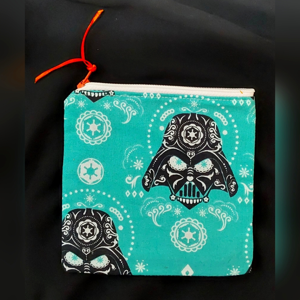 DARTH - Star Wars Handmade Darth Vader Dia De Los Muertos Turquoise Pouch